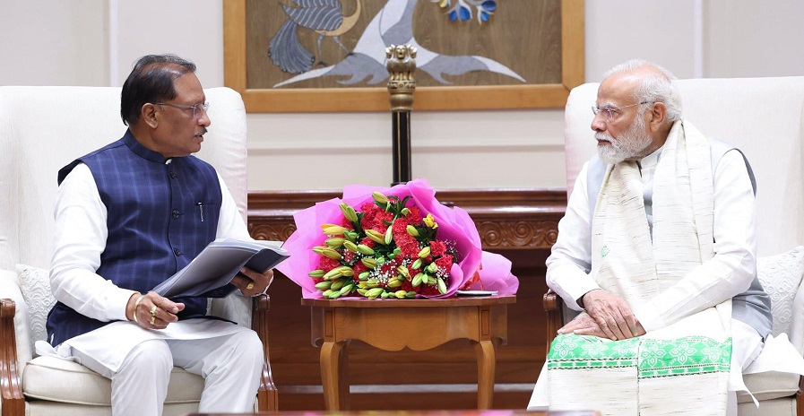 प्रधानमंत्री मोदी से मिले मुख्यमंत्री विष्णुदेव साय, बोधघाट,इंद्रावती-महानदी जोड़ो परियोजनाओं पर हुई विस्तृत चर्चा
